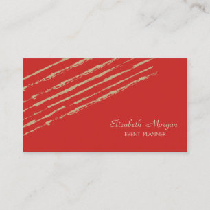 Moderne Elegante Stijlvolle, Glitter Strepen, Rood Visitekaartje