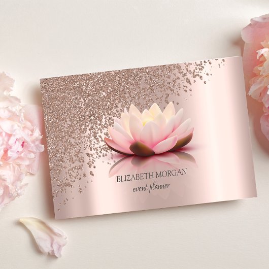 Moderne Elegante Stijlvolle Roze Gouden Diamanten  Visitekaartje