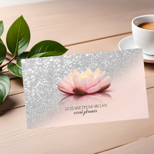 Moderne Elegante Stijlvolle Zilveren Glitter Bokeh Visitekaartje