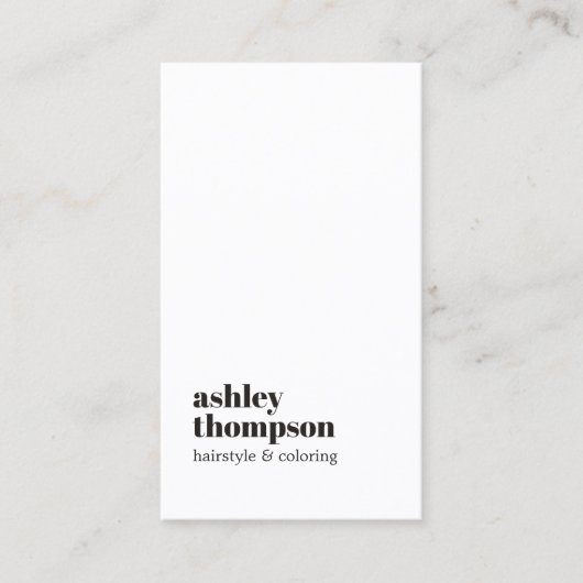Moderne elegante stijlvolle zwart wit kapsalon klantenkaartje (Voorkant)