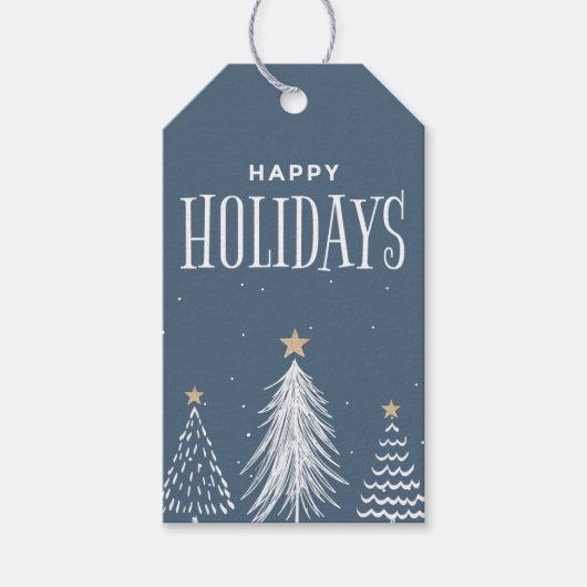 Moderne Elegante Stofblauwe Prettig Vriendelijk Ke Cadeaulabel (Voorkant)