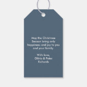 Moderne Elegante Stofblauwe Prettig Vriendelijk Ke Cadeaulabel (Achterkant)