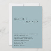 Moderne Elegante Stoffige Blauwe Bruiloft 2 Zijde Kaart (Voorkant)