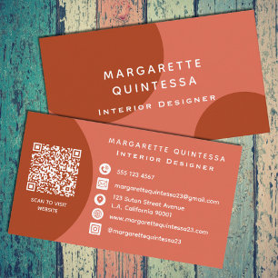 Moderne Elegante Terracotta QR Code Professioneel Visitekaartje