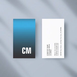 Moderne Elegante Textuur Blauwe Monogram Adviseur Visitekaartje