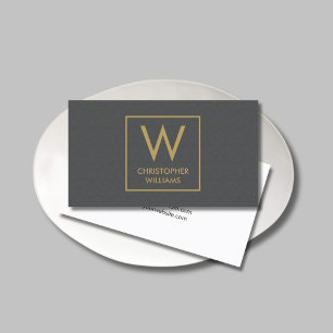 Moderne Elegante Textuur Grijze Monogram Advocaat Visitekaartje