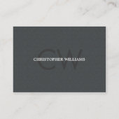 Moderne Elegante Textuur Grijze Monogram Advocaat Visitekaartje (Voorkant)