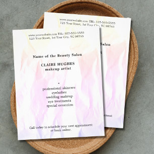 Moderne Elegante Textuur Licht Roze Make-up Arties Flyer