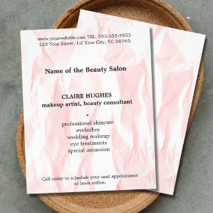 Moderne Elegante Textuur Licht Roze Make-up Arties Flyer