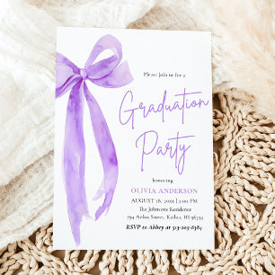 Moderne elegante trendy Paarse boog Afstuderen Kaart