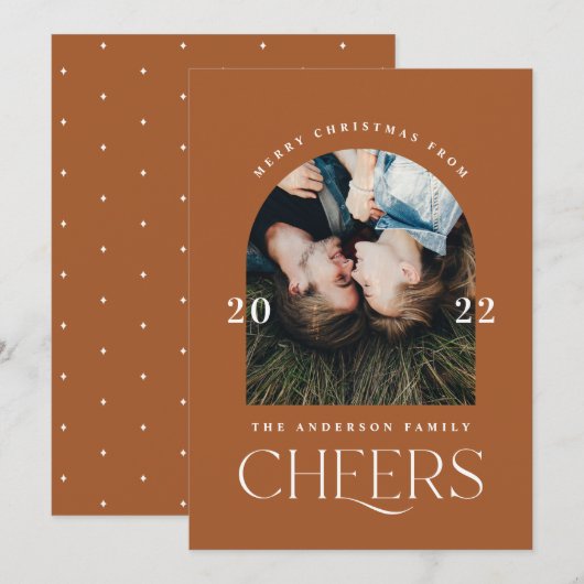 Moderne elegante trendy typografie terra-cotta (Voorkant / Achterkant)