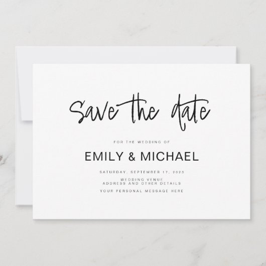 Moderne Elegante Trouw Aankondiging Save the Date (Voorkant)