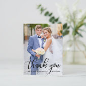 Moderne Elegante Trouw Dankjewel Bruid Bruidegom F Briefkaart (Staand voorkant)