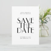 Moderne Elegante Trouw | Minimalistische Foto & QR Save The Date (Staand voorkant)
