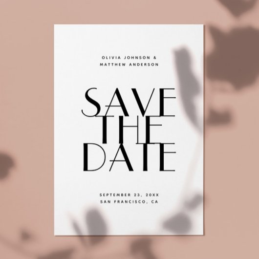 Moderne Elegante Trouw | Minimalistische Foto & QR Save The Date