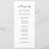 Moderne Elegante Trouwdag | Minimal Script Ceremon Programma (Achterkant)