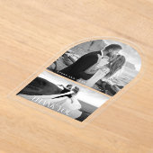 Moderne elegante trouwfoto Dank u Acryl Uitnodigingen (Laagn)