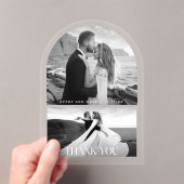 Moderne elegante trouwfoto Dank u Acryl Uitnodigingen (Insitu (Draagbaar))