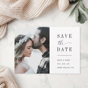 Moderne Elegante Trouwfoto Save The Date