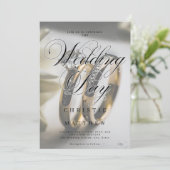 Moderne Elegante Trouwringen Uitnodiging (Staand voorkant)