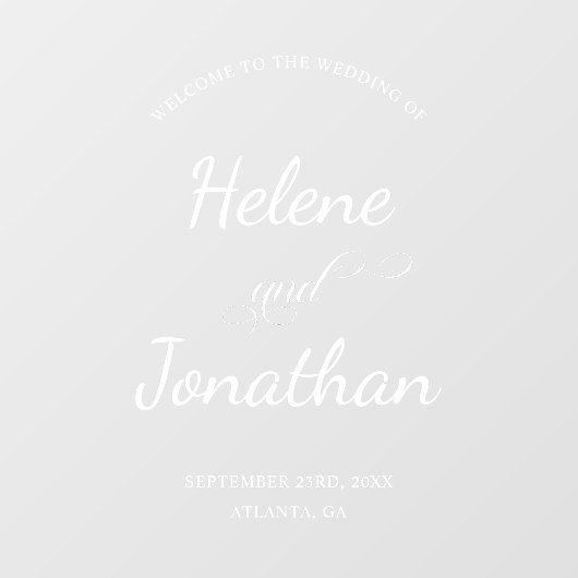 Moderne Elegante Trouwspiegel Decal Welkomstbord (Vel)