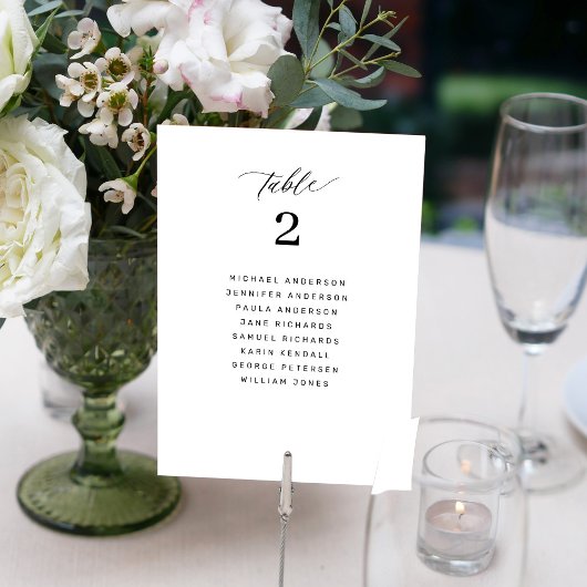 Moderne, elegante trouwtafel-kaart kaart