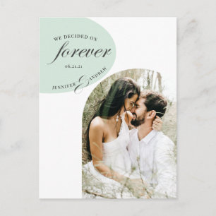 Moderne elegante turquoise foto Save the date Briefkaart