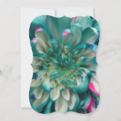 Moderne Elegante Turquoise Roze Bloemenbruiloft Kaart (Achterkant)