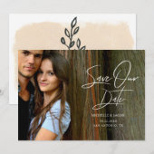 Moderne Elegante Typografie Foto Save The Date Kaa (Voorkant / Achterkant)