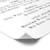 Moderne Elegante Typografie Huwelijksdrankmenu Bor Poster (Hoek)