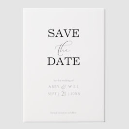 Moderne elegante typografie Save the Date Overlay Vellum Uitnodigingen
