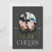 Moderne elegante typografie zwart 1 foto Kerstmis (Voorkant)