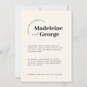 Moderne, elegante typografie zwart-wit save the date