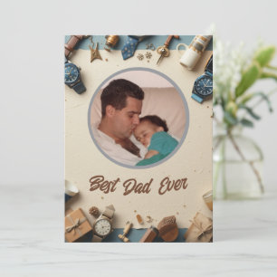 Moderne Elegante Vaderdag Kaart - Boodschap voor p