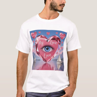 Moderne Elegante Valentijnsdag Romantisch Liefdeso T-shirt