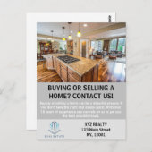 Moderne Elegante Vastgoedmakelaar Aangepaste Postk Briefkaart (Voorkant / Achterkant)