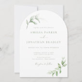 Moderne Elégante Verdure Mariage Invitations (Devant)