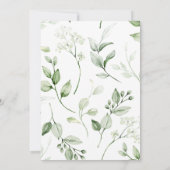 Moderne Elégante Verdure Mariage Invitations (Dos)