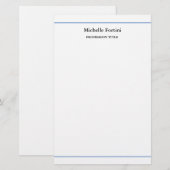 Moderne Elegante Vlakke Minimalist Briefpapier (Voorkant / Achterkant)