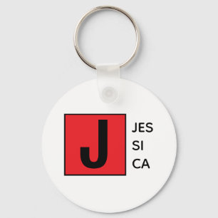 Moderne Elegante Vlakke Professionele Monogram Sleutelhanger