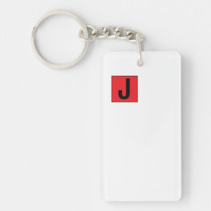 Moderne Elegante Vlakke Professionele Monogram Sleutelhanger