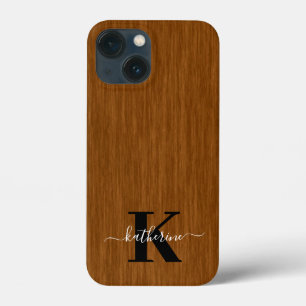 Moderne Elegante Vloer Achtergrond Monogram iPhone 13 Mini Hoesje