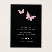 Moderne Elegante Vrouwelijke zwarte oorbel display Visitekaartje (Achterkant)