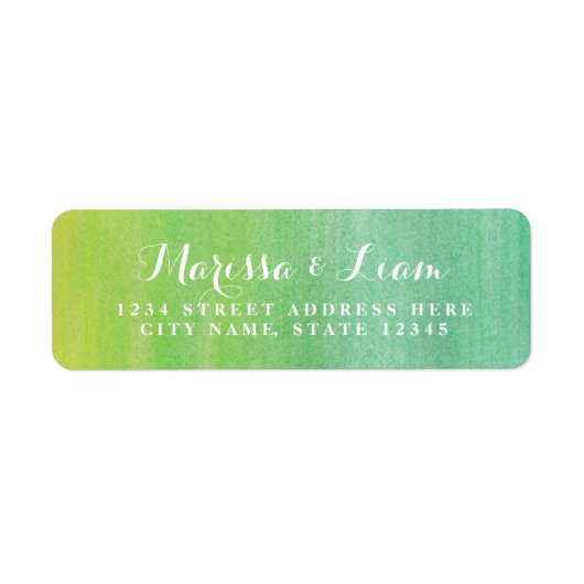 Moderne elegante Waterverf | Adres Limoen Emerald Etiket (Voorkant)