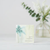 Moderne Elegante Waterverf Bloemen Vierkante Visitekaartje (Staand voorkant)