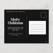 Moderne elegante waterverf botanische typografie H Feestdagenkaart (Achterkant)