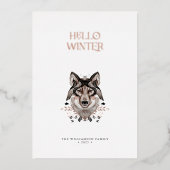 Moderne elegante Waterverf Hallo Winter niet-foto Folie Feestdagenkaart (Voorkant)
