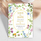 Moderne Elegante Waterverf Wildflower Bruiloft Save The Date