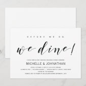Moderne Elegante Wedding Repetitie Diner Uitnodigt Kaart (Voorkant / Achterkant)