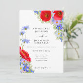 Moderne Elegante Wilde Bloemen Bruiloft Kaart (Staand voorkant)